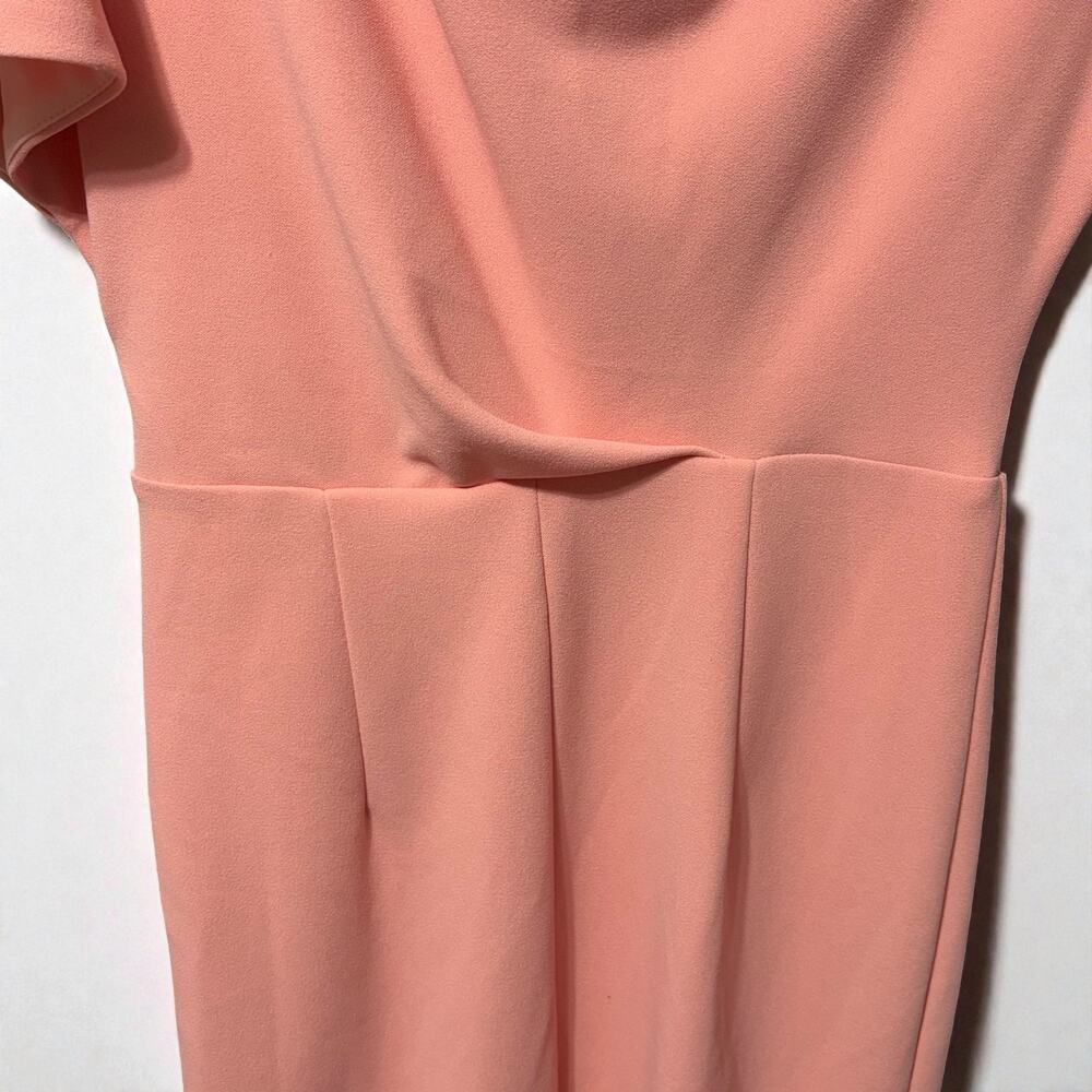 Alexia Admor Peach Pink Drape Neck Sheath Dress Small Retro Mod Chic Wedding - Picture 6 of 9